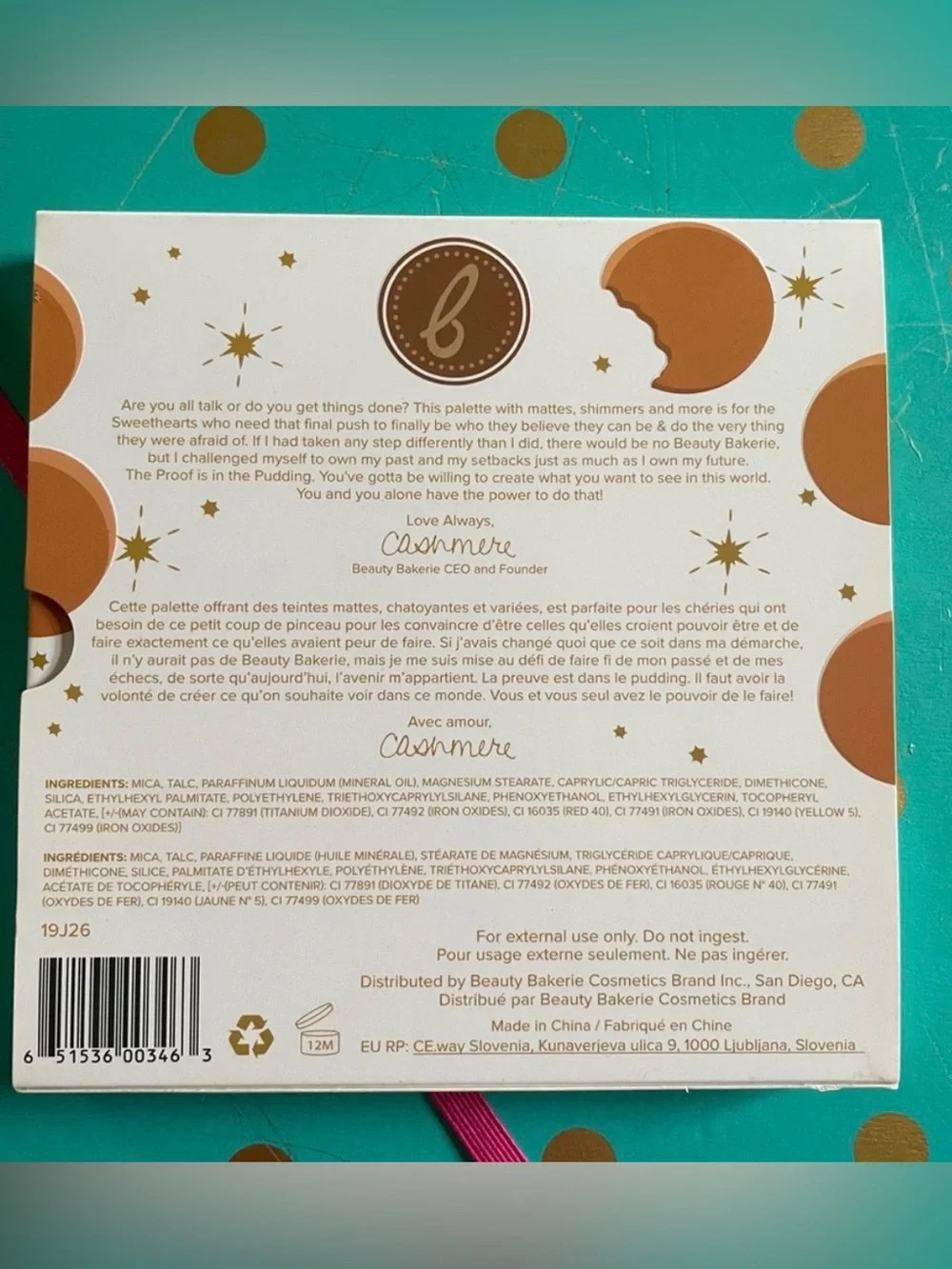 NWOT Beauty Bakerie Puddin' Eyeshadow Palette - Gold, Cream, Brown, Blue